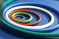 Coloured rubber ring seals